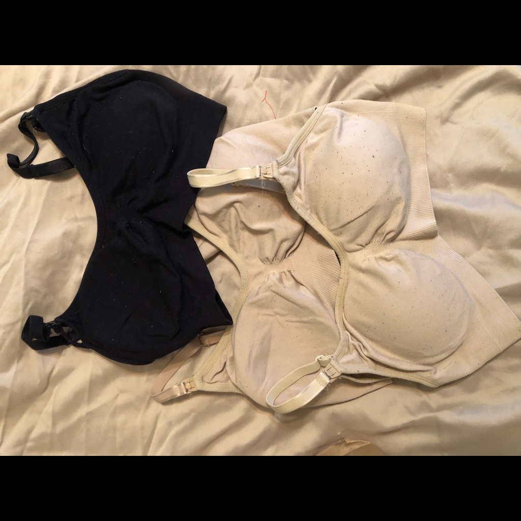 Three Nursing Bras 36dd, 2 Tan, 1 Black $5 Each